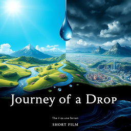 A captivating poster for a short film titled 'Journey of a Drop'