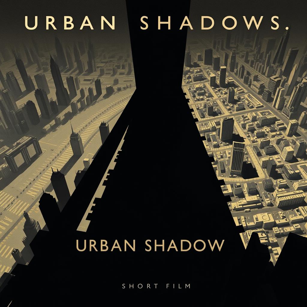 A visually striking poster for the short film 'Urban Shadows'