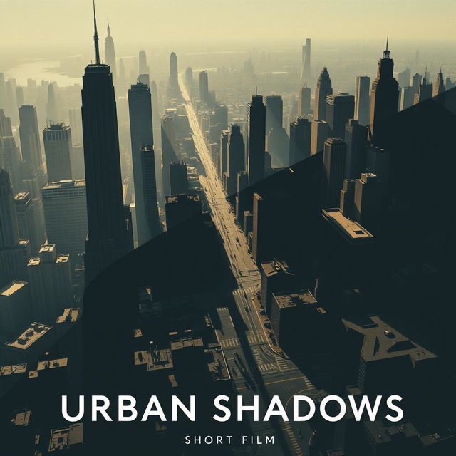 A visually striking poster for the short film 'Urban Shadows'