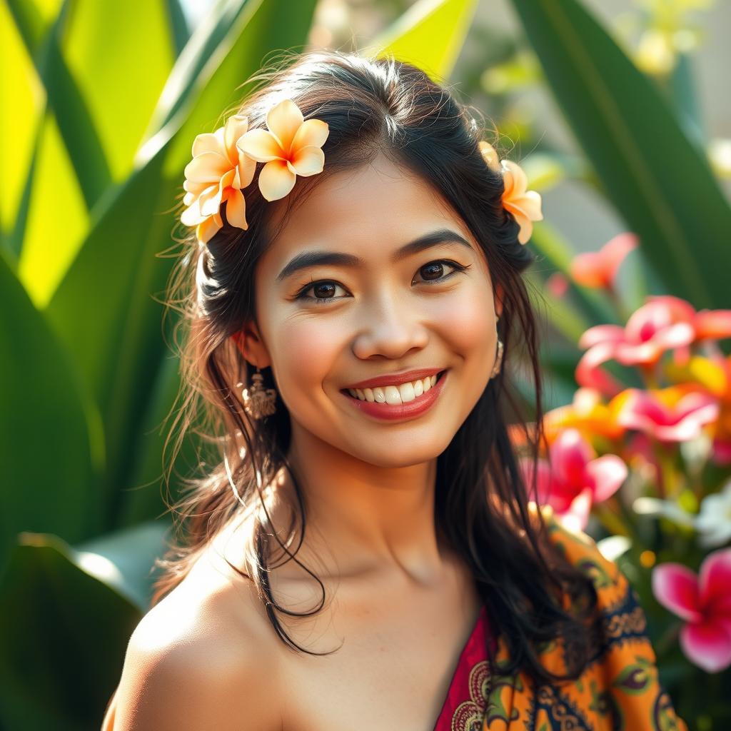 An enchanting portrait of a Central Malay woman, showcasing her natural beauty