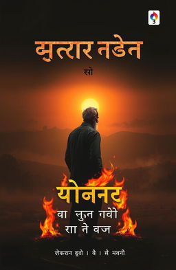 A powerful book cover design for the Hindi book 'Pratishodh Ki Agni' by Group 3, inspired by 'Mantra' by Munshi Premchand