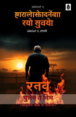 A powerful book cover design for the Hindi book 'Pratishodh Ki Agni' by Group 3, inspired by 'Mantra' by Munshi Premchand