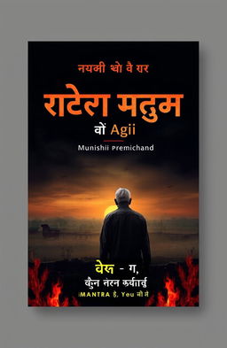 A powerful book cover design for the Hindi book 'Pratishodh Ki Agni' by Group 3, inspired by 'Mantra' by Munshi Premchand
