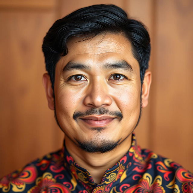 A portrait of a 36-year-old Malay man, shown in a frontal view