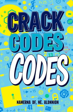 A vibrant and engaging book cover for a mathematics book titled 'Crack Codes'