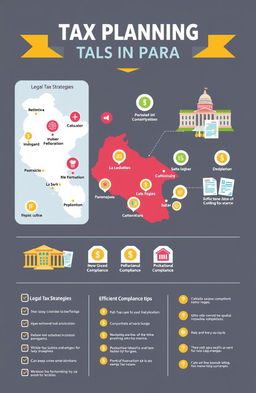 A professional and engaging infographic showcasing tax planning strategies in Paraguay