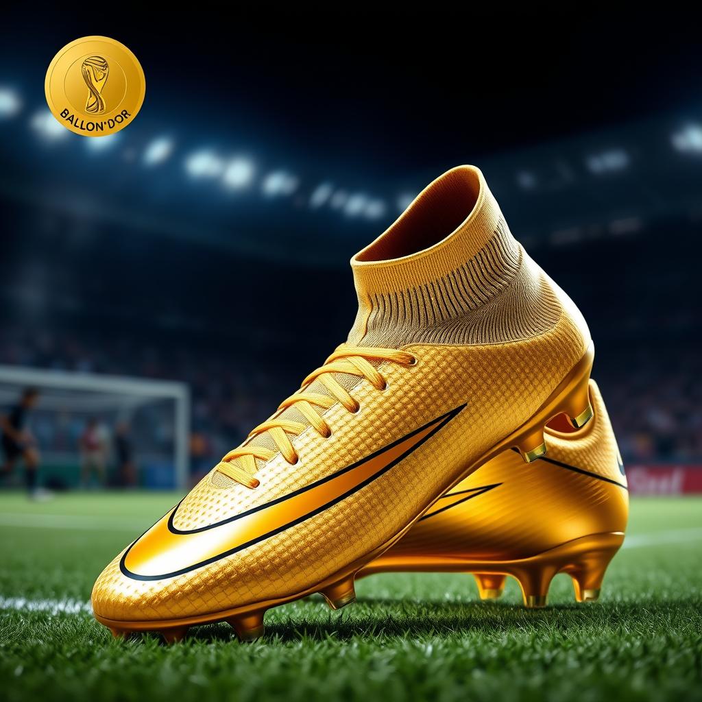 A stunning pair of Nike Mercurial football boots inspired by the prestigious Ballon d'Or