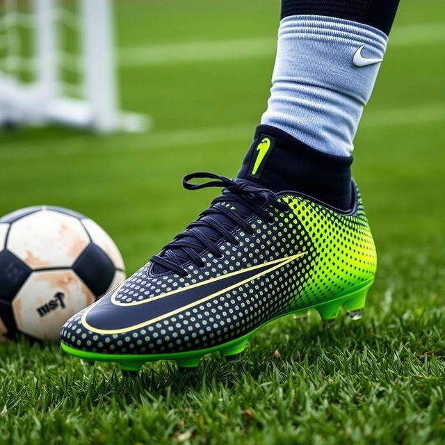 A dynamic representation of the Nike Phantom GT football boots worn by Neymar, showcasing their distinct design and vibrant color scheme