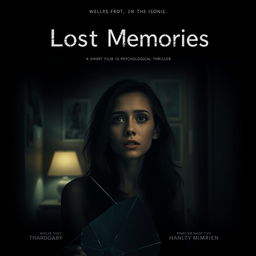 A movie poster for the short film 'Lost Memories', which is a psychological thriller