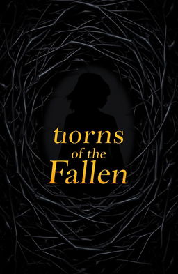 A visually striking image featuring a dense arrangement of dark, dramatic thorns intertwined intricately