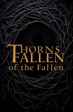 A visually striking image featuring a dense arrangement of dark, dramatic thorns intertwined intricately