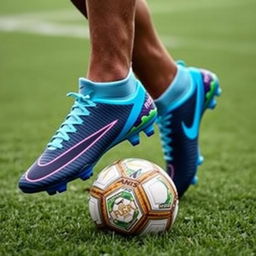 An impressive display of the Nike Phantom GT football boots worn by Neymar, highlighting their bold and stylish design