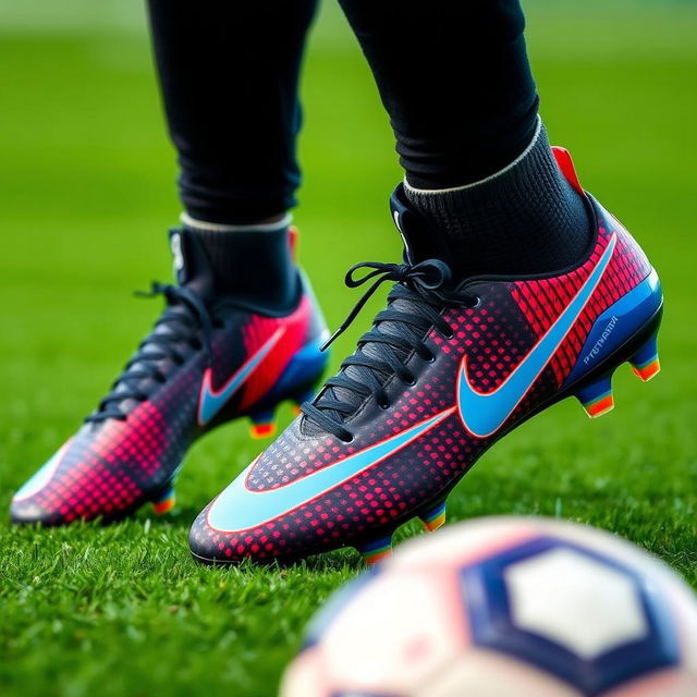 An impressive display of the Nike Phantom GT football boots worn by Neymar, highlighting their bold and stylish design