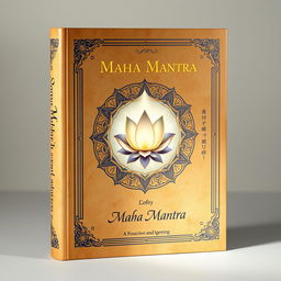 A beautifully designed book wrapper for a spiritual text titled 'Maha Mantra'