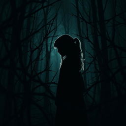 A dark and dramatic scene featuring sharp thorns surrounding the silhouette of a girl in the center, who appears to be in anguish as the thorns pierce her skin