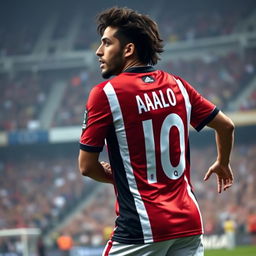 A captivating portrait of Marcelo, a key player for São Paulo FC, showcasing him proudly wearing the iconic Camisa 10 jersey