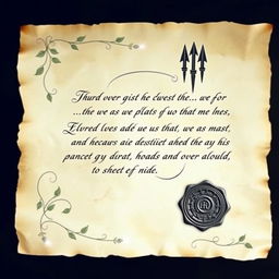An elegant Elvish letter crafted for a spy organization, designed with intricate Elvish script flowing gracefully across finely aged parchment