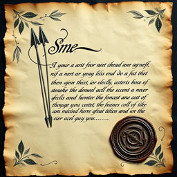 An elegant Elvish letter crafted for a spy organization, designed with intricate Elvish script flowing gracefully across finely aged parchment