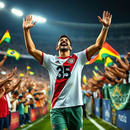 An inspiring scene of Marcelo, now an idol at Fluminense FC, showcasing his journey and connection with the fans