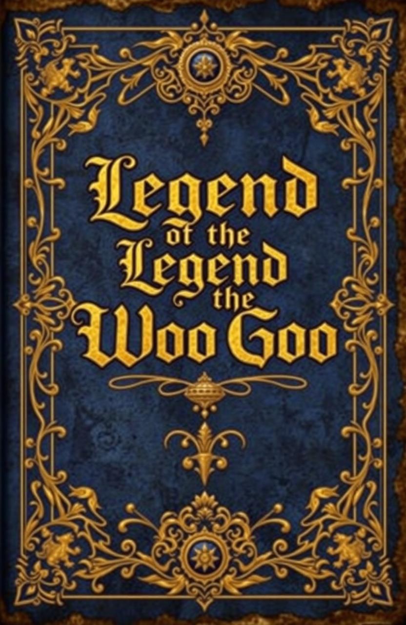 A legendary book cover titled 'Legend of the Woo Goo', designed to look like it originates from the Middle Ages