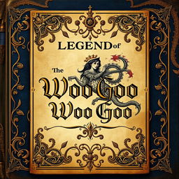 A legendary book cover titled 'Legend of the Woo Goo', featuring a majestic illustration on the cover that depicts the Woo Goo, an enchanting and mythical creature symbolizing wisdom and mystery