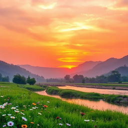 A captivating image inspired by the essence of 'Olineri Kathirgal', featuring a serene and enchanting landscape that embodies tranquility and nature's beauty