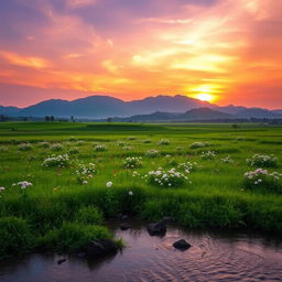 A captivating image inspired by the essence of 'Olineri Kathirgal', featuring a serene and enchanting landscape that embodies tranquility and nature's beauty