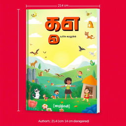 A captivating book cover design for "கவிபாரதி" with the subtitle "சிறுவர் பாடல்கள்", authored by "ப தமிழ்செல்வன்"