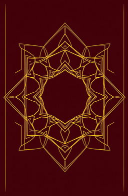 A stunning digital illustration featuring a luxurious gold outline design that elegantly frames intricate geometric patterns in a harmonious blend of shapes and curves