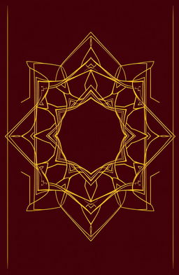 A stunning digital illustration featuring a luxurious gold outline design that elegantly frames intricate geometric patterns in a harmonious blend of shapes and curves