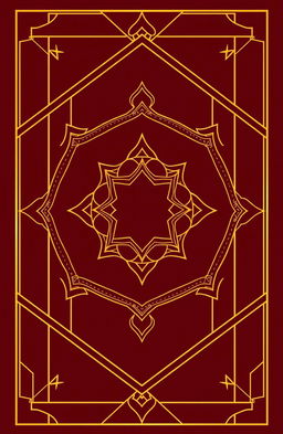 A stunning digital illustration featuring a luxurious gold outline design that elegantly frames intricate geometric patterns in a harmonious blend of shapes and curves