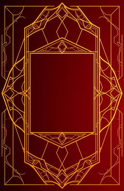 A stunning digital illustration featuring a luxurious gold outline design that elegantly frames intricate geometric patterns in a harmonious blend of shapes and curves