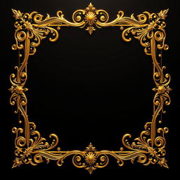 A visually striking golden book cover frame that combines elegance and sophistication, featuring intricate designs inspired by ancient and classic ornamental patterns
