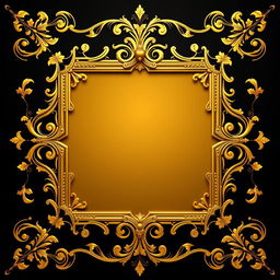 A visually striking golden book cover frame that combines elegance and sophistication, featuring intricate designs inspired by ancient and classic ornamental patterns