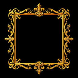 A captivating golden book cover frame designed with elegance and style, featuring exquisite ornamental details reminiscent of classic book designs
