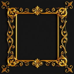 A captivating golden book cover frame designed with elegance and style, featuring exquisite ornamental details reminiscent of classic book designs