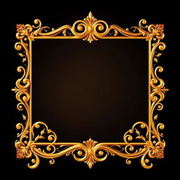 A captivating golden book cover frame designed with elegance and style, featuring exquisite ornamental details reminiscent of classic book designs