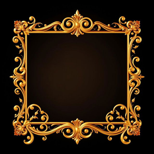 A captivating golden book cover frame designed with elegance and style, featuring exquisite ornamental details reminiscent of classic book designs