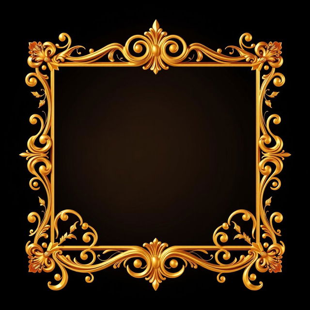 A captivating golden book cover frame designed with elegance and style, featuring exquisite ornamental details reminiscent of classic book designs