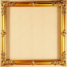 A stunning golden rectangular book cover frame that exudes elegance and sophistication, designed with intricate filigree and ornamental details