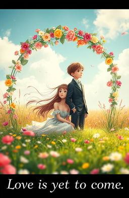 A romantic scene capturing the essence of love with a girl and a boy portrayed separately