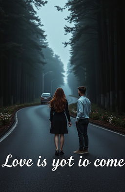 A poetic scene capturing the essence of love yet to come, featuring a teenage girl and boy separated from each other