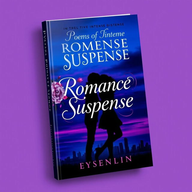 A stunning book cover design for a novel titled 'Poems of Romantic Suspense: Intense Infatuation'