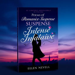 A stunning book cover design for a novel titled 'Poems of Romantic Suspense: Intense Infatuation'