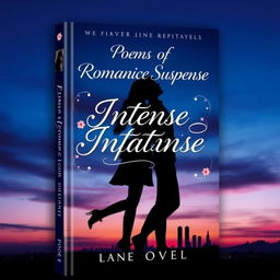 A stunning book cover design for a novel titled 'Poems of Romantic Suspense: Intense Infatuation'