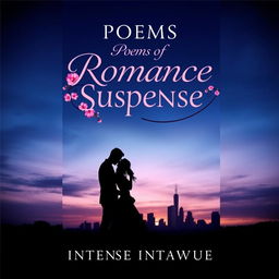 A stunning book cover design for a novel titled 'Poems of Romantic Suspense: Intense Infatuation'