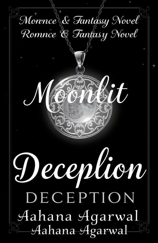 A captivating and enchanting book cover design for the romance and fantasy novel titled 'Moonlit Deception' by Aahana Agarwal