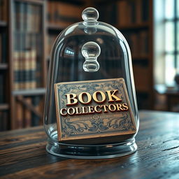 A captivating image of a glass bell jar elegantly encasing an intricate, vintage book