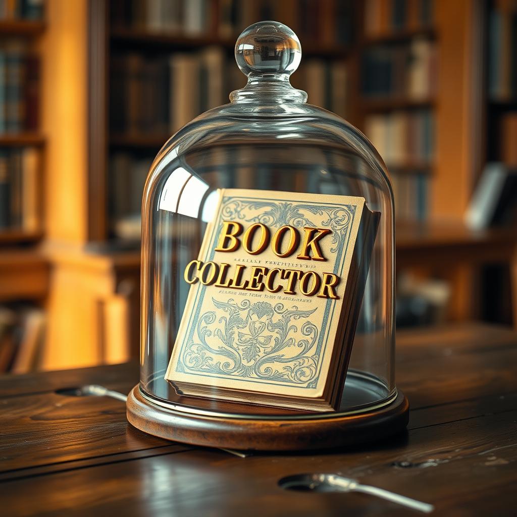 A captivating image of a glass bell jar elegantly encasing an intricate, vintage book