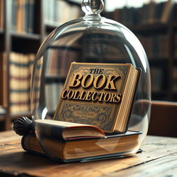 A captivating image of a glass bell jar elegantly encasing an intricate, vintage book